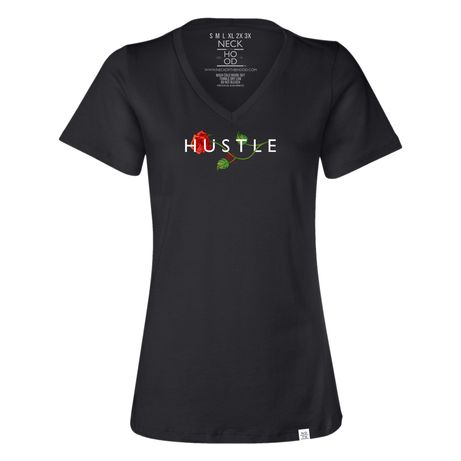 NOTH Hustle Rose V-neck Womens Tee