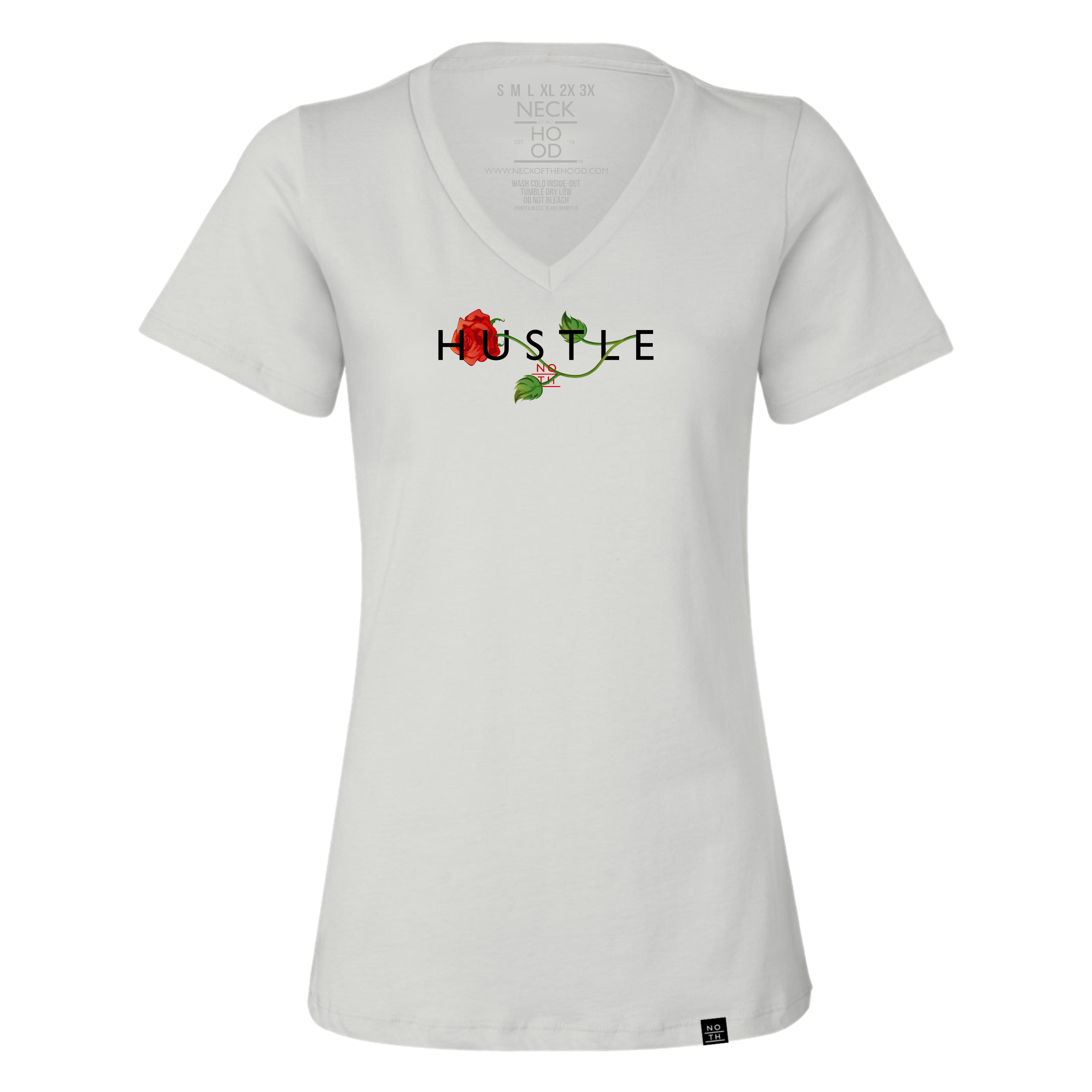 NOTH Hustle Rose V-neck Womens Tee